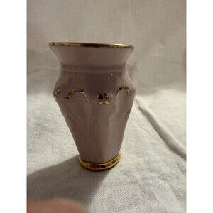 Vintage H&C Haas Czjzek Czechoslovakia Porcelain Pink Miniature Vase 2.5”
